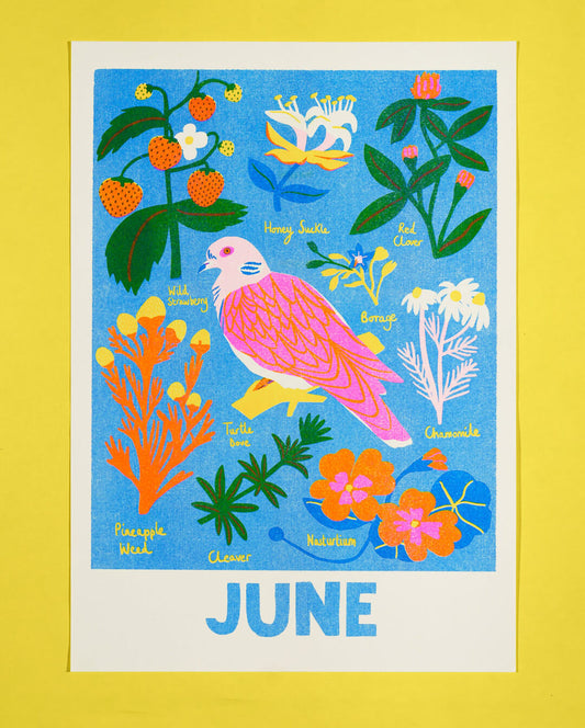 June Foraging Riso Print