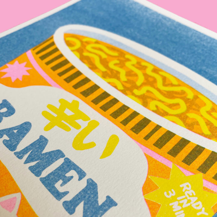 Kitty Ramen A4 Riso Print