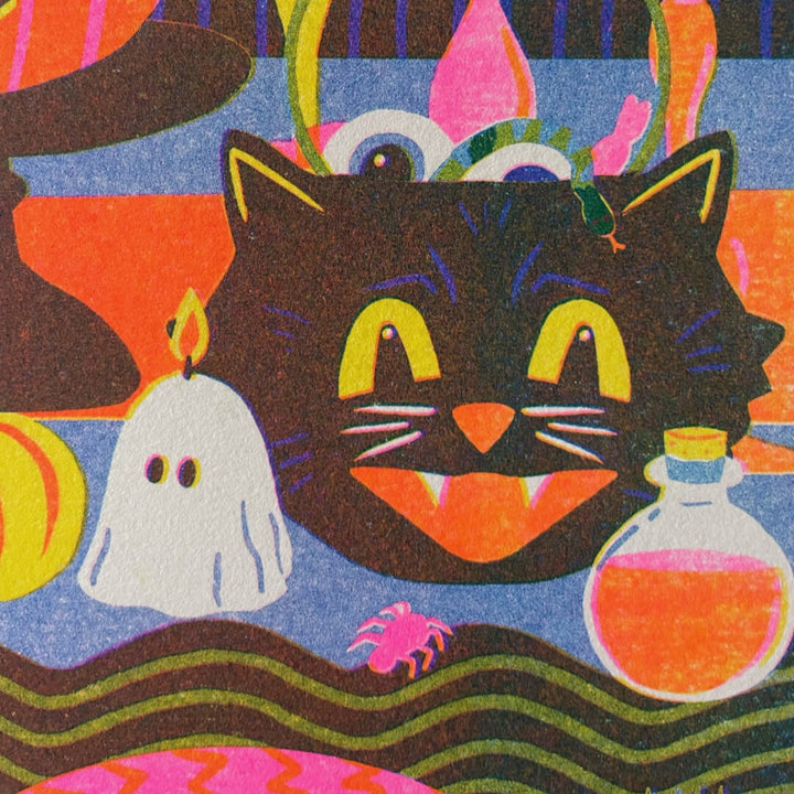 Mini Halloween Riso Art Print