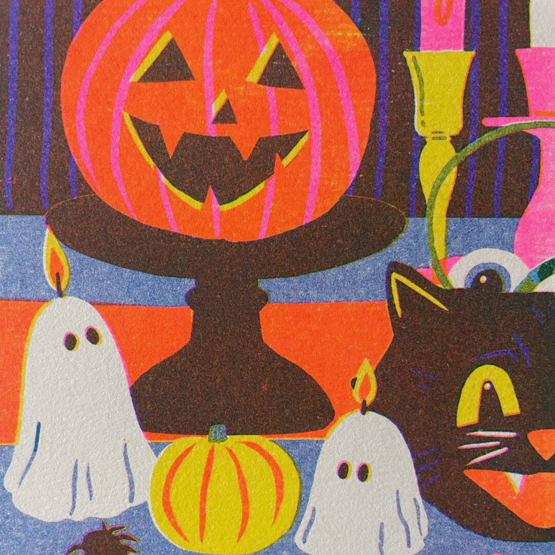 Mini Halloween Riso Art Print