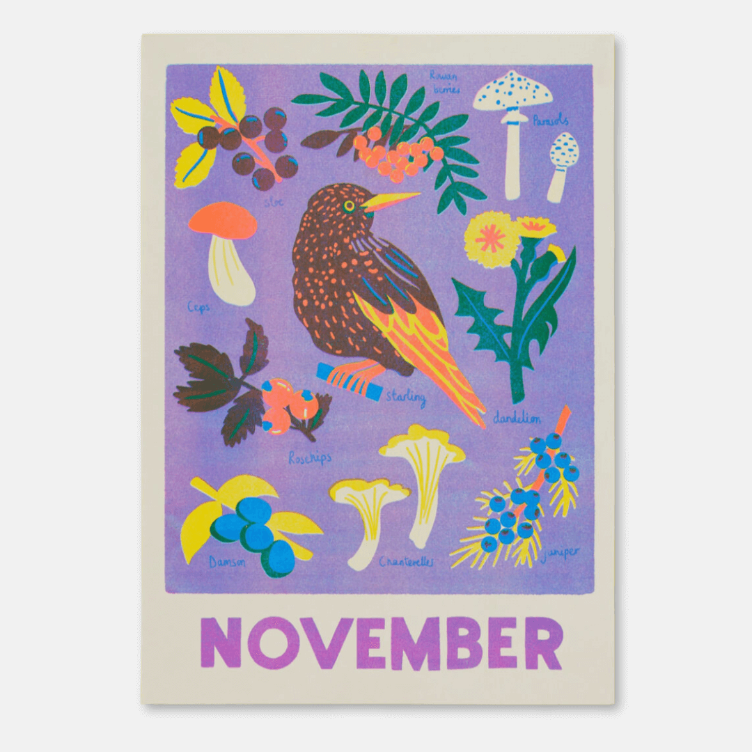 November Foraging Riso Print