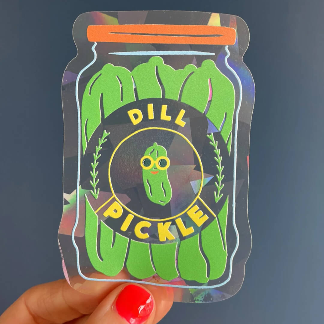 Jar of Pickles Suncatcher Sticker