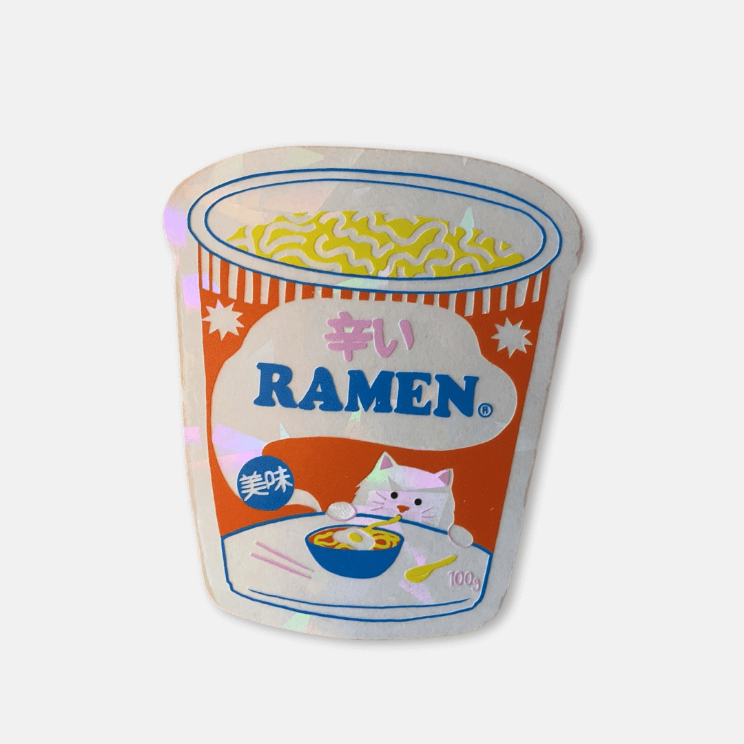 Ramen Noodle Suncatcher Sticker