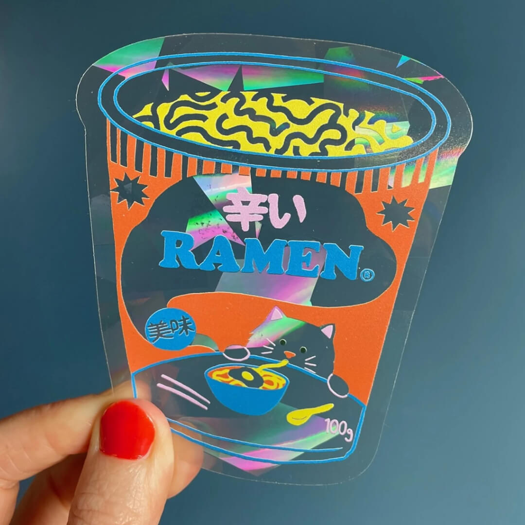 Ramen Noodle Suncatcher Sticker