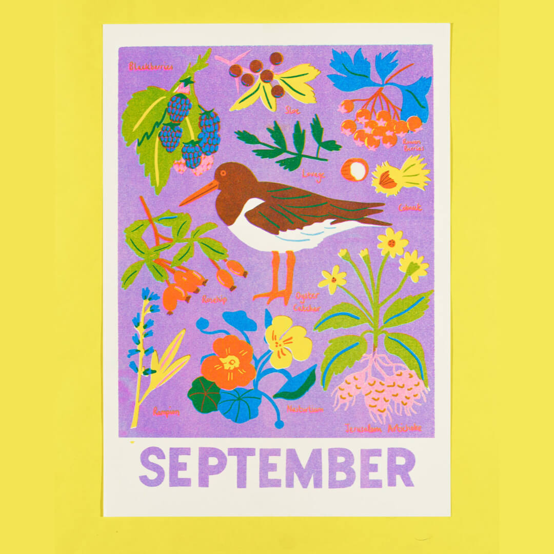 September Foraging Riso Print
