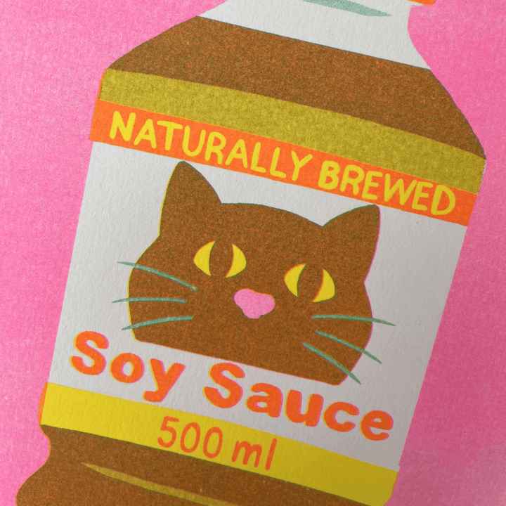 Soy Sauce Cat A4 Riso Print