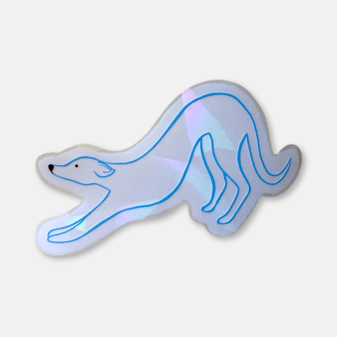Stretching Dog Suncatcher Sticker