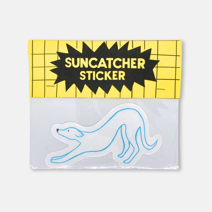 Stretching Dog Suncatcher Sticker