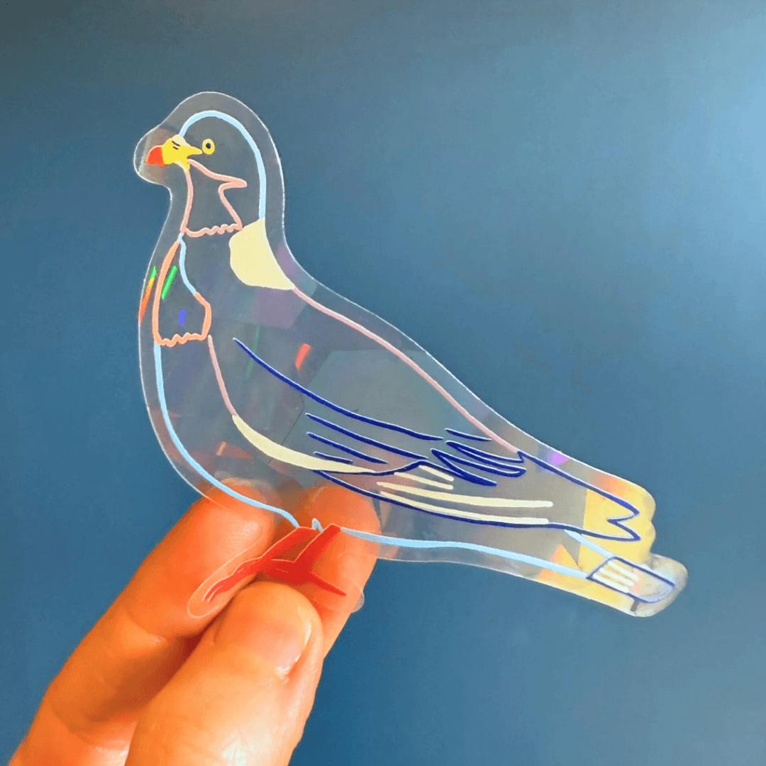 Wood Pigeon Suncatcher Sticker