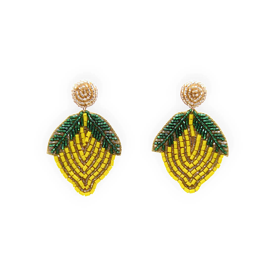 Beaded Lemon Earrings