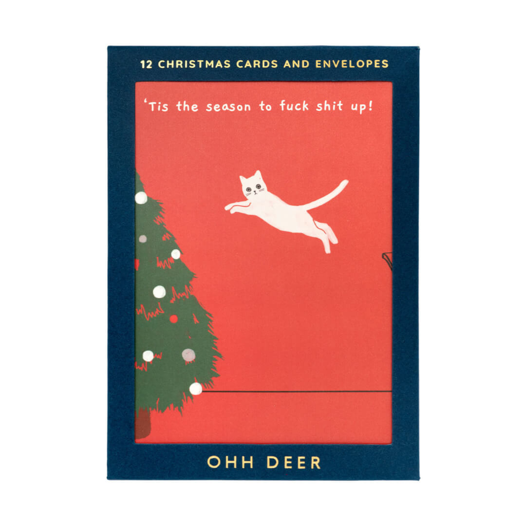 Ken the Cat Christmas Card 12 Pack