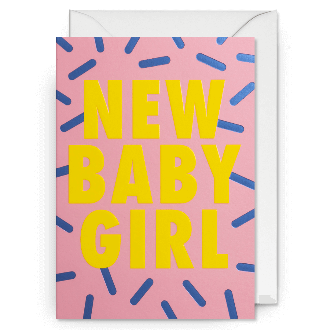 New Baby Girl Sprinkles Greetings Card