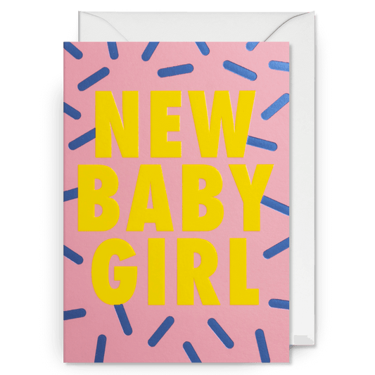 New Baby Girl Sprinkles Greetings Card