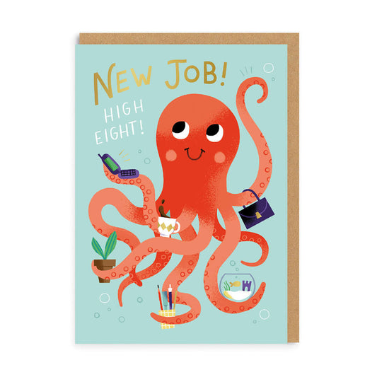 New Job Octopus Greetings Card