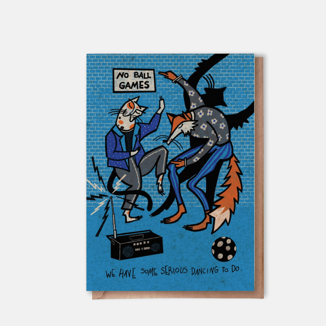 Serious Dancing Greetings Card