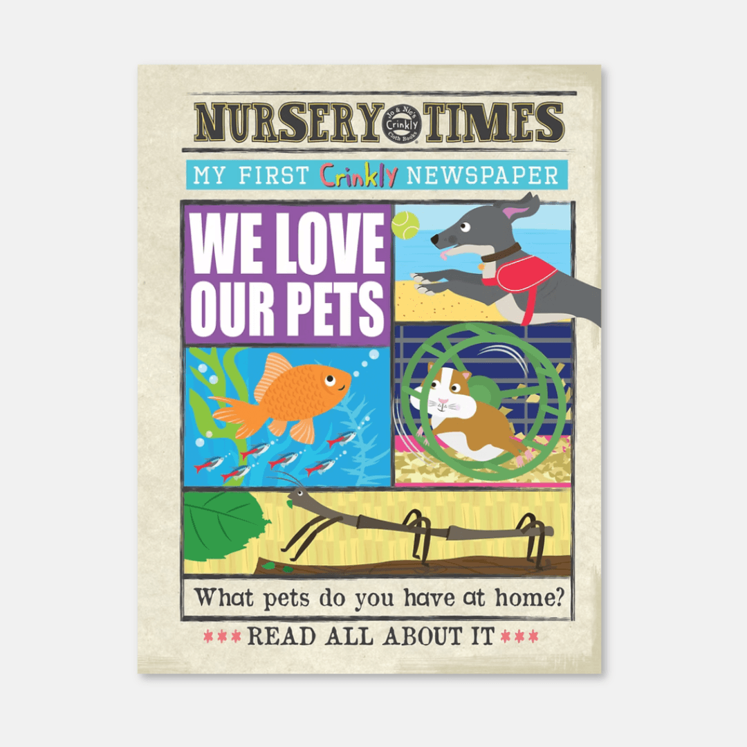 Crinkly Cloth Newspaper: We Love Our Pets