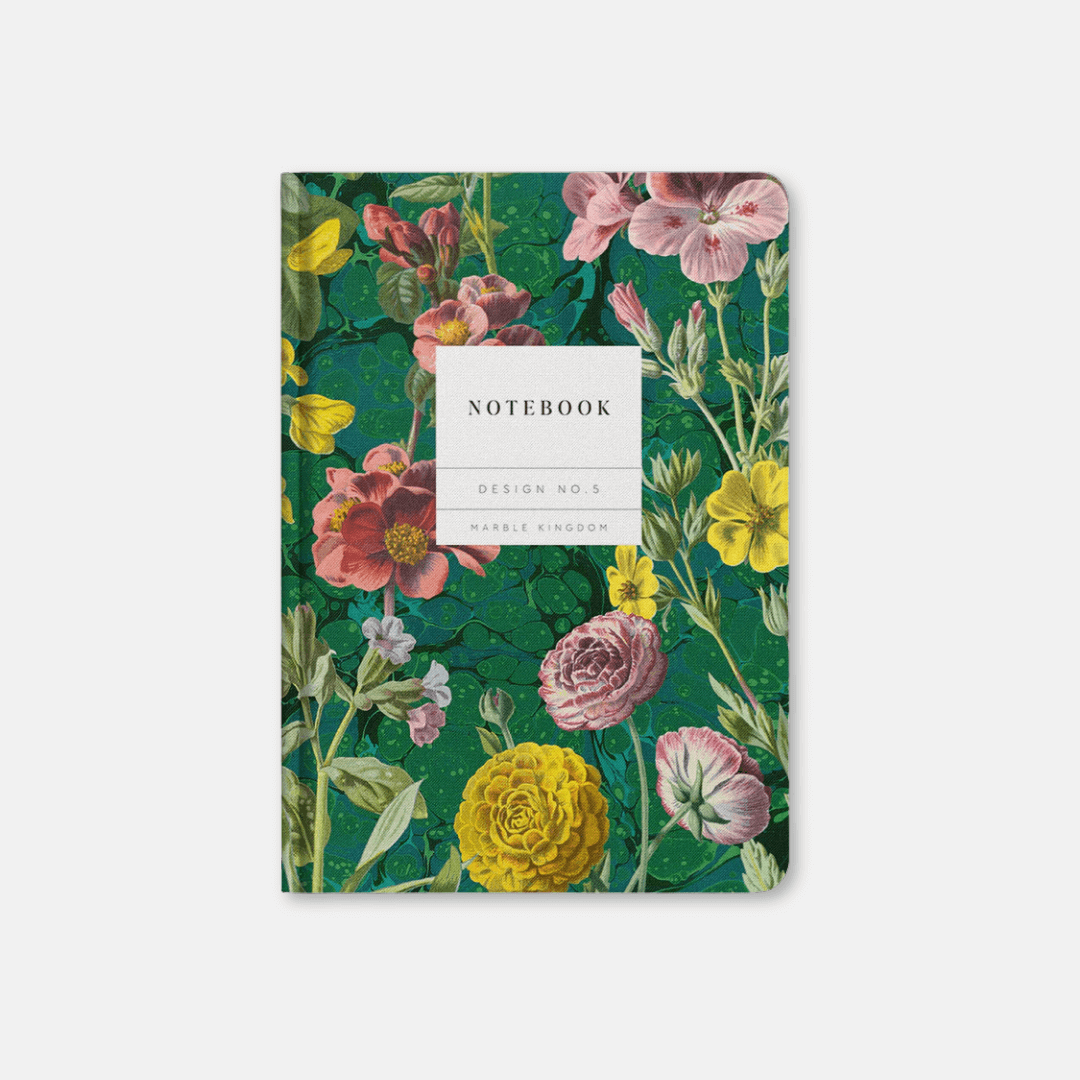 Botanical Marbled Hardback A5 Notebook