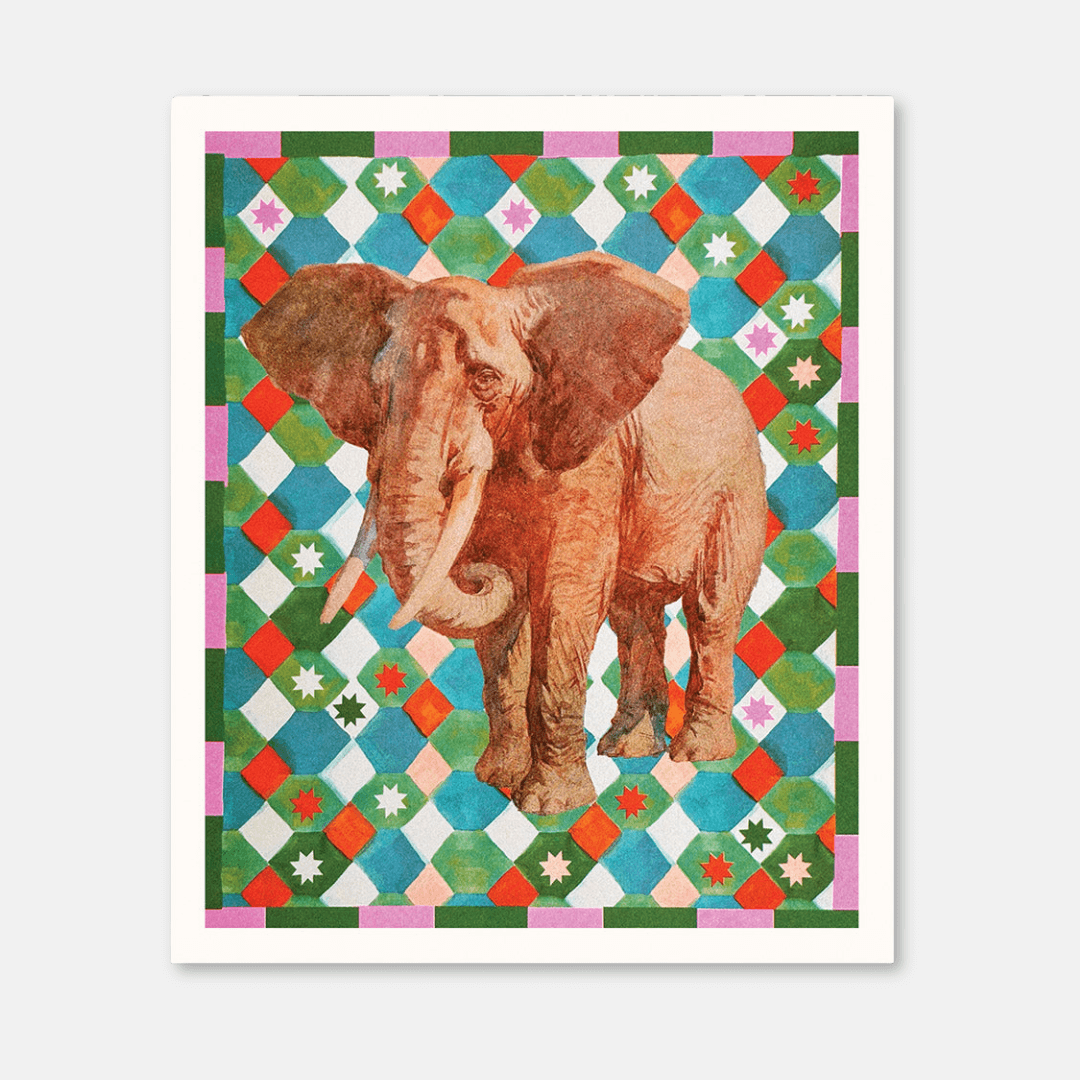 Elephant Riso Art Print