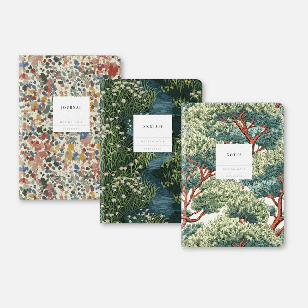 Evergreen Stitched Notebook Set