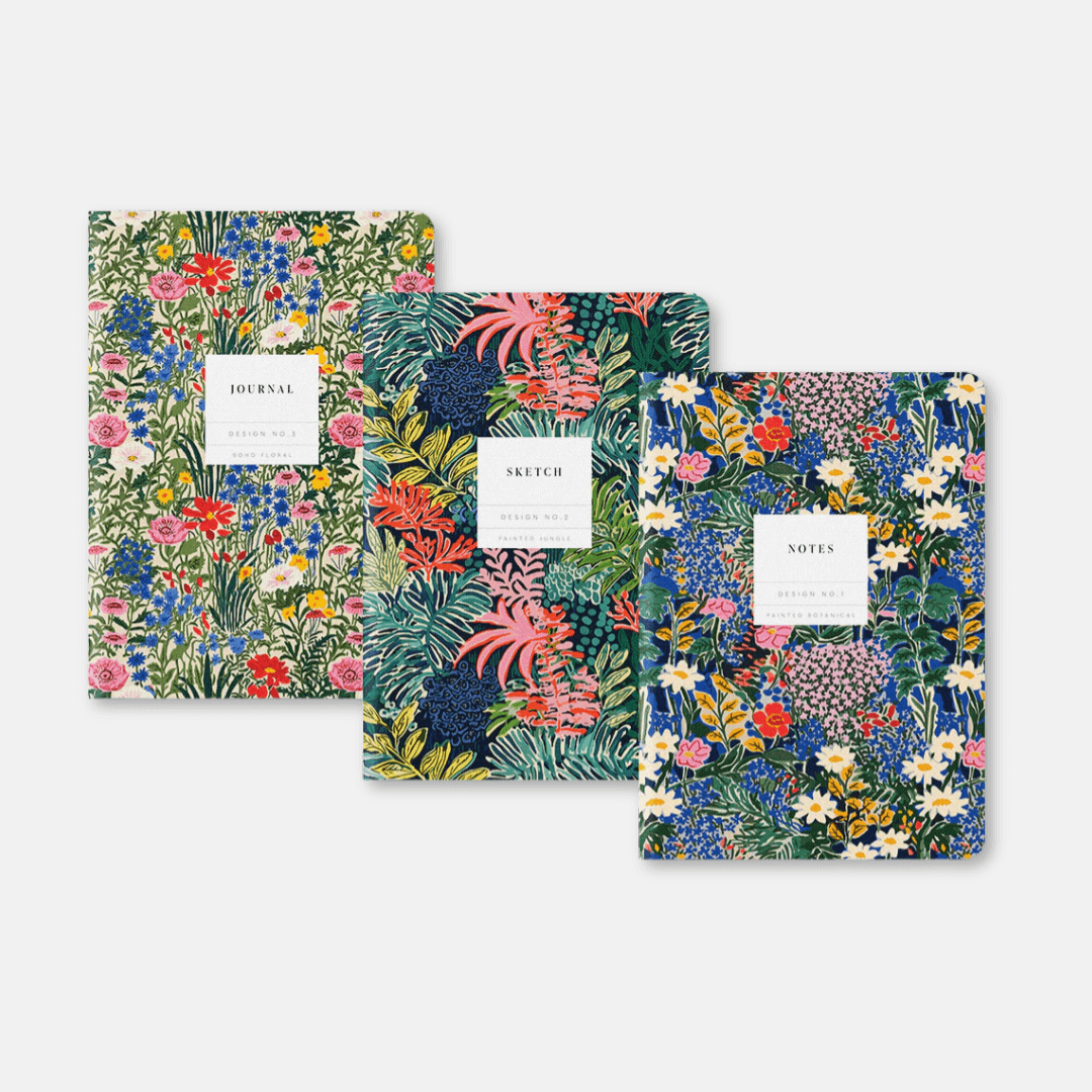 Florals Stitched Notebook Set