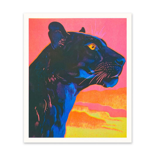 Black Panther Riso Art Print
