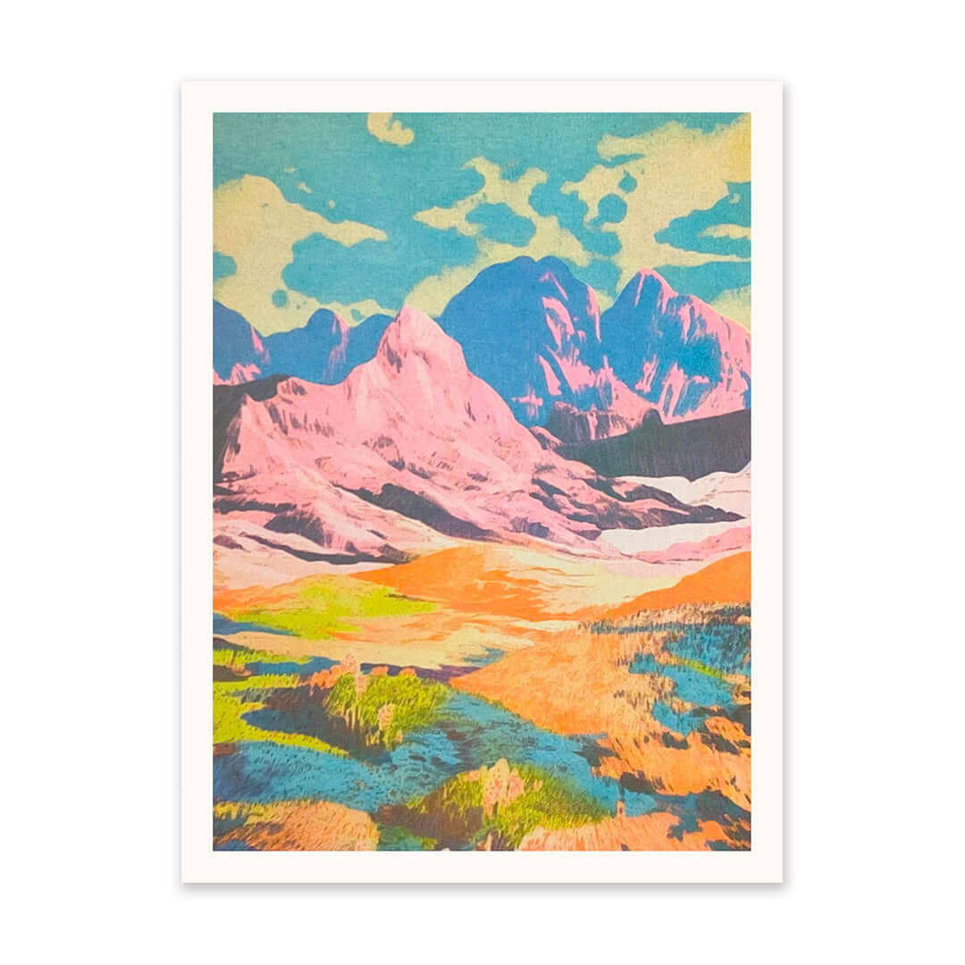 Patchwork Landscape A5 Riso Art Print