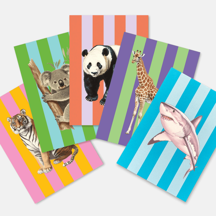 Striped Animal Postcards