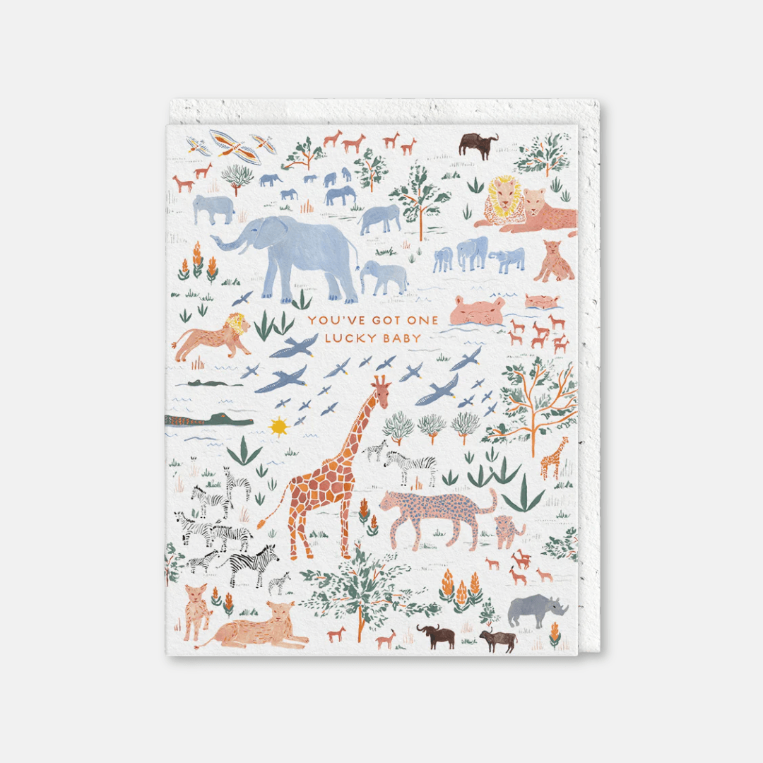 One Lucky Baby Greetings Card