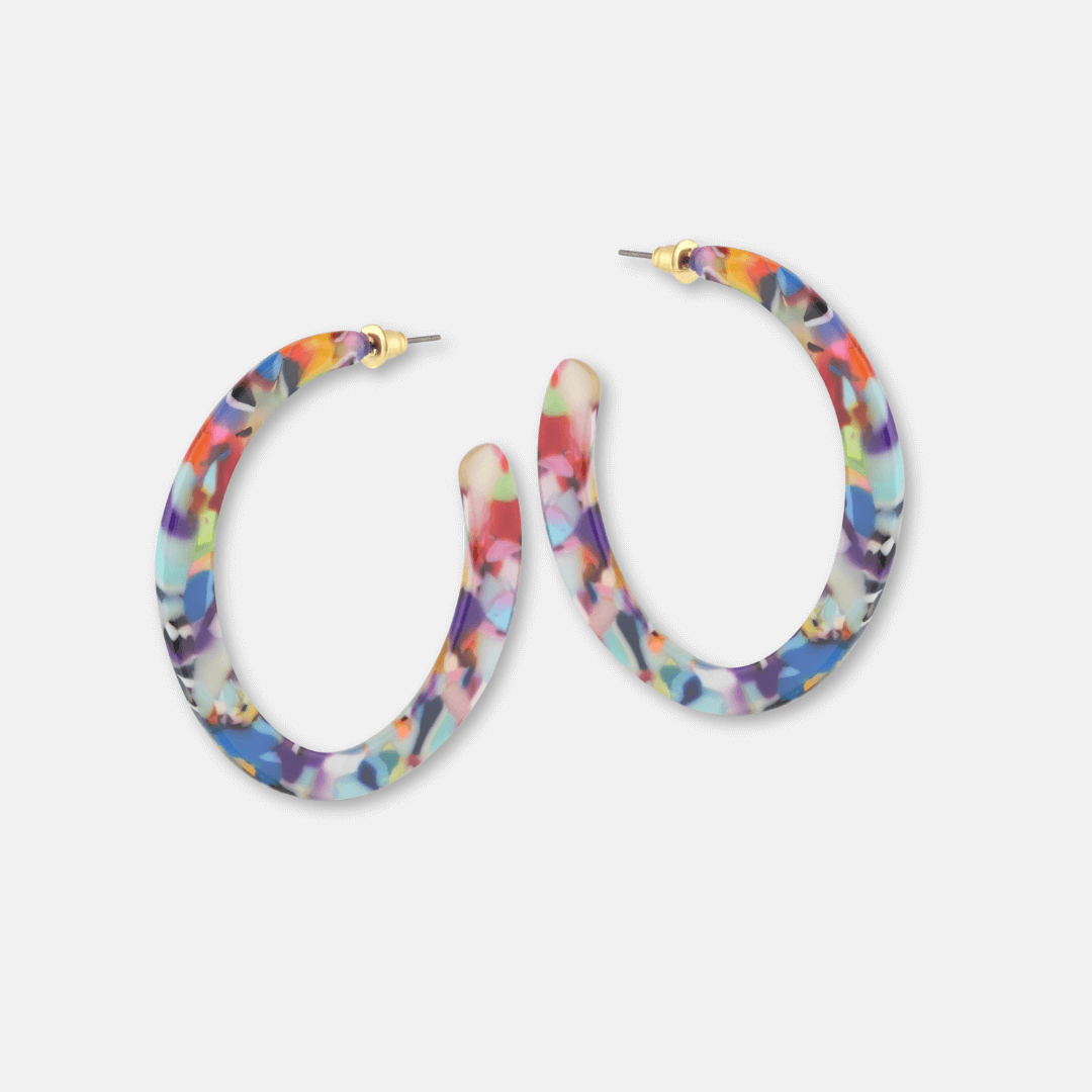 Oval Resin Hoop Earrings