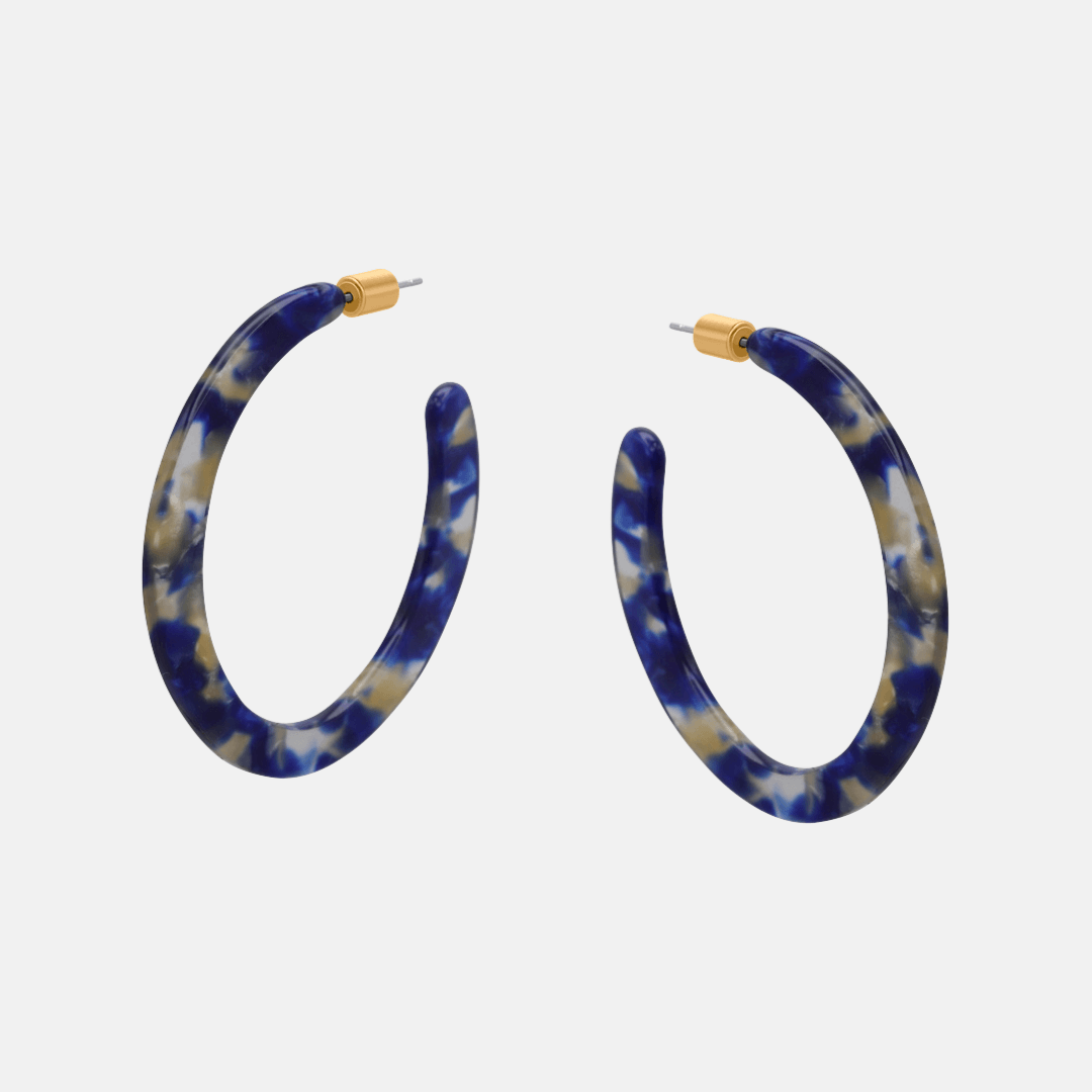 Oval Resin Hoop Earrings
