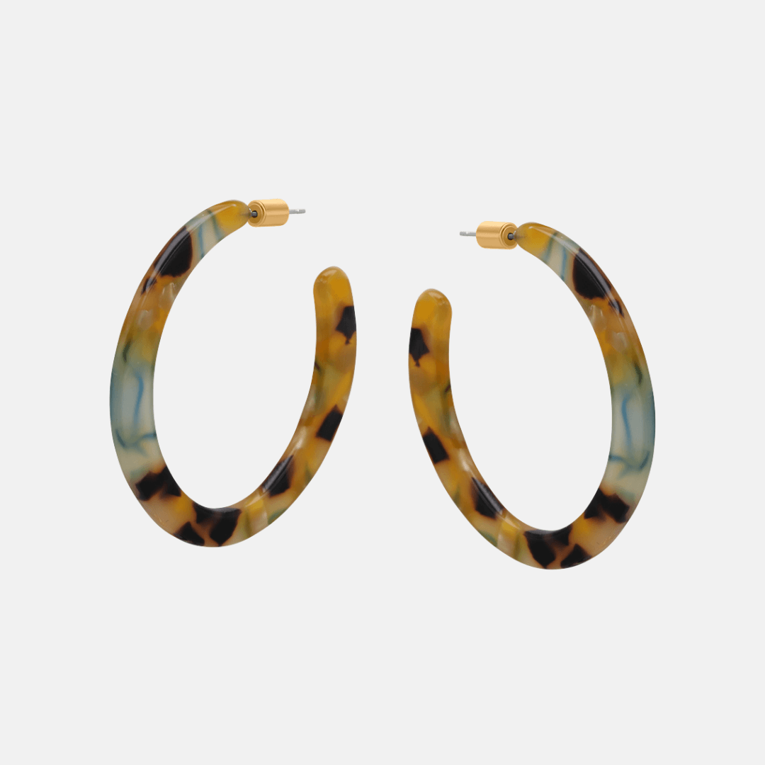 Oval Resin Hoop Earrings