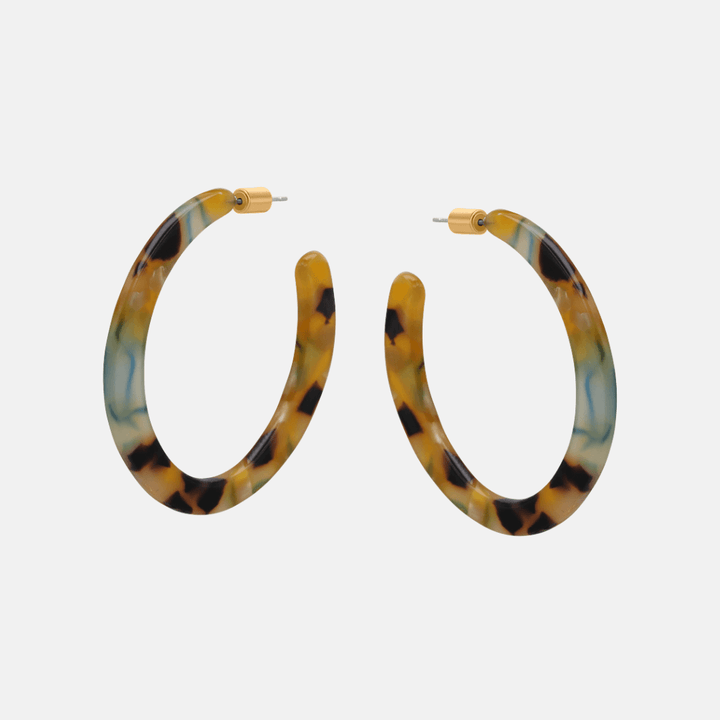 Oval Resin Hoop Earrings