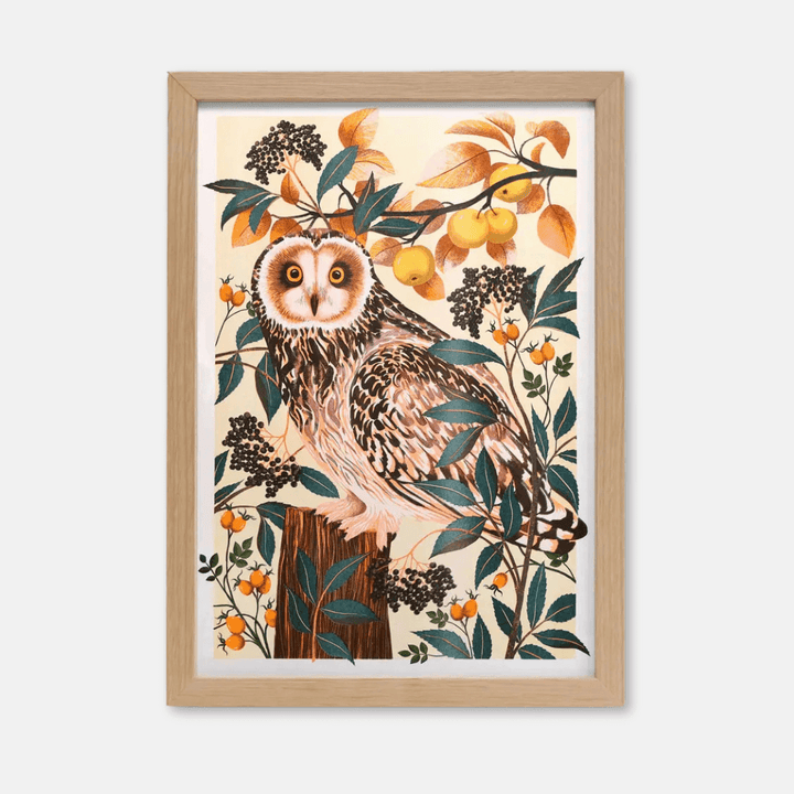 Autumn Owl A3 Risograph Print