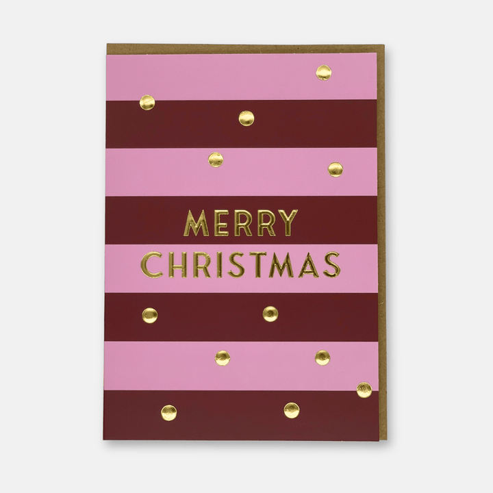 Striped Christmas Greetings Cards 9 Pack