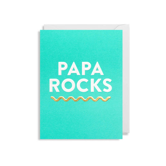 Papa Rocks Mini Greetings Card