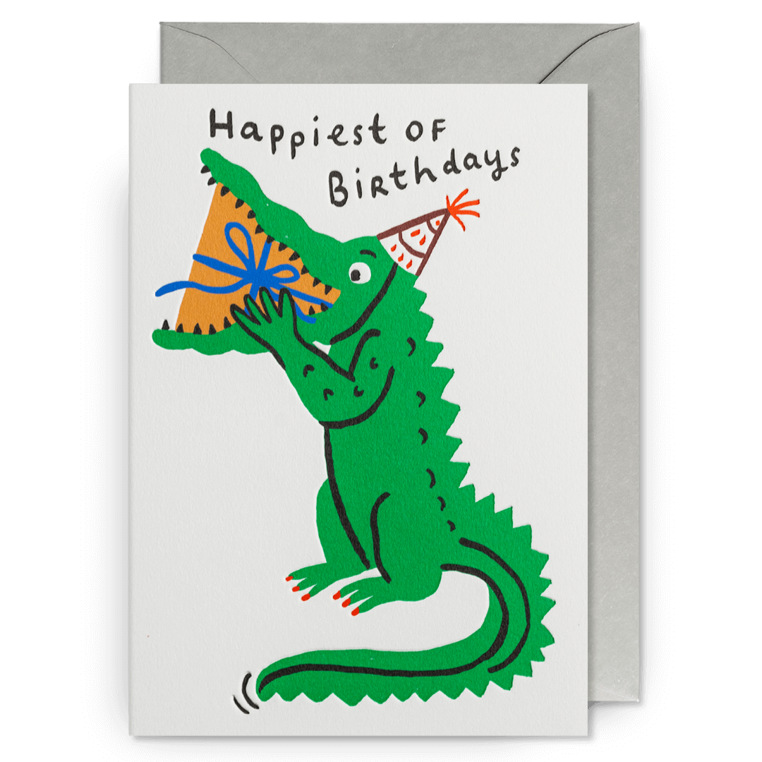 Party Crocodile Birthday Greetings Card