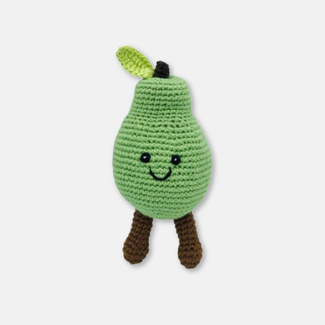 Pear Organic Cotton Crochet Rattle
