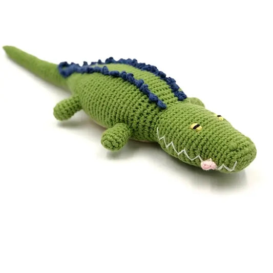 Crochet Crocodile Toy with Rattle