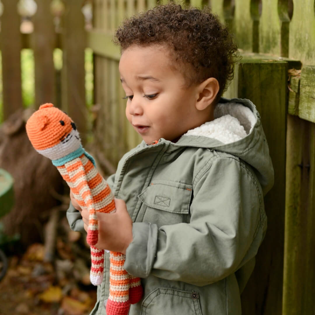 Crochet Fox Toy with Rattle