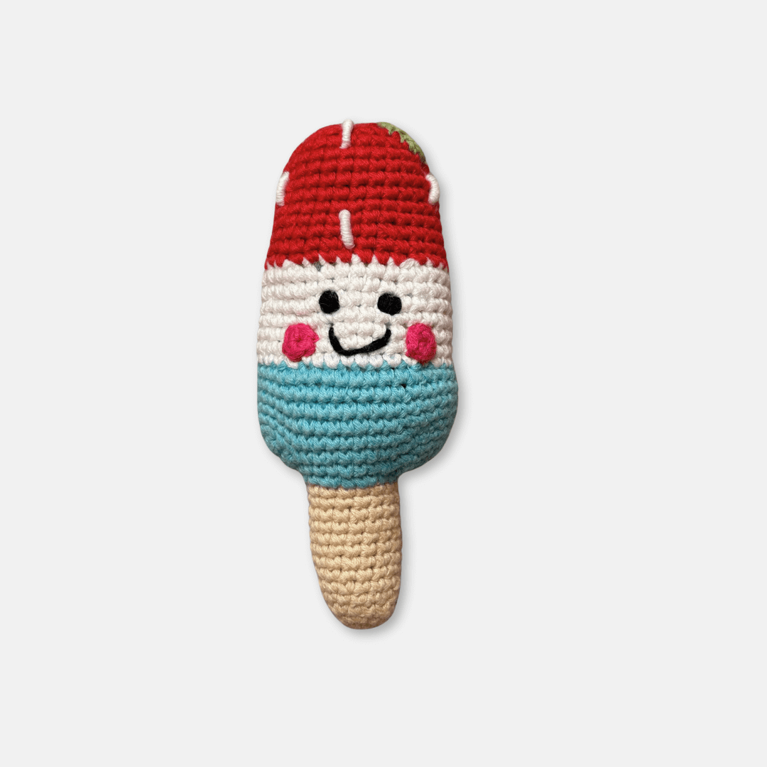 Red Ice Lolly Crochet Rattle