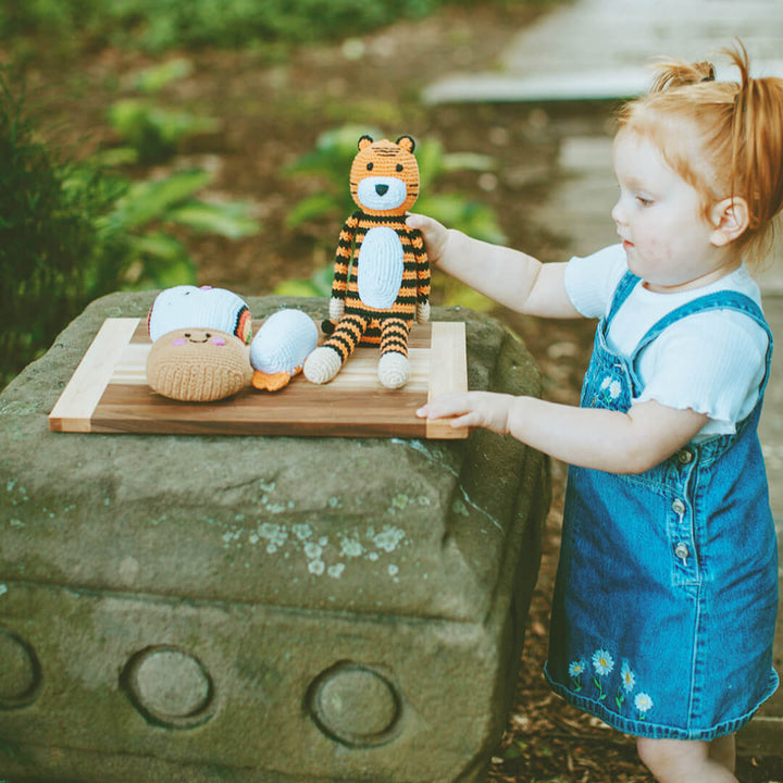 Crochet Tiger Toy with Rattle