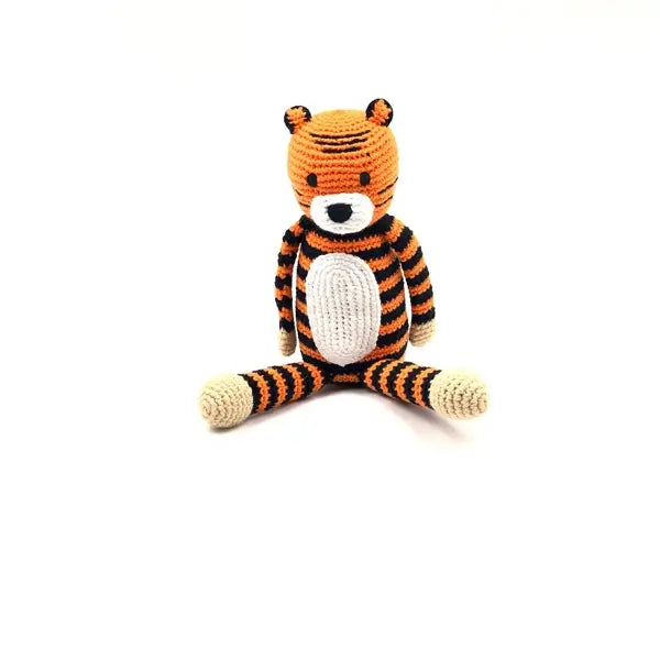 Crochet Tiger Toy with Rattle