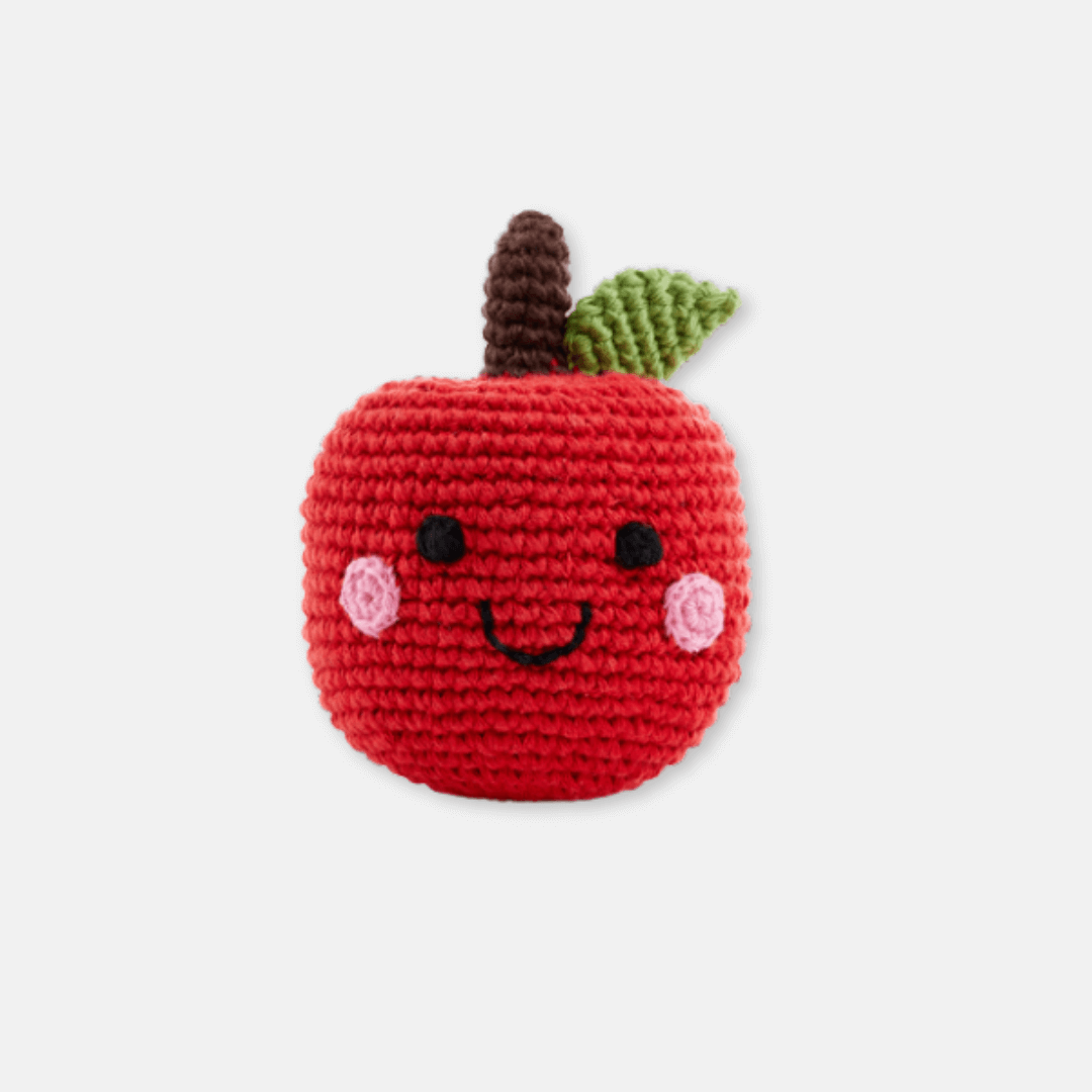 Red Apple Crochet Rattle