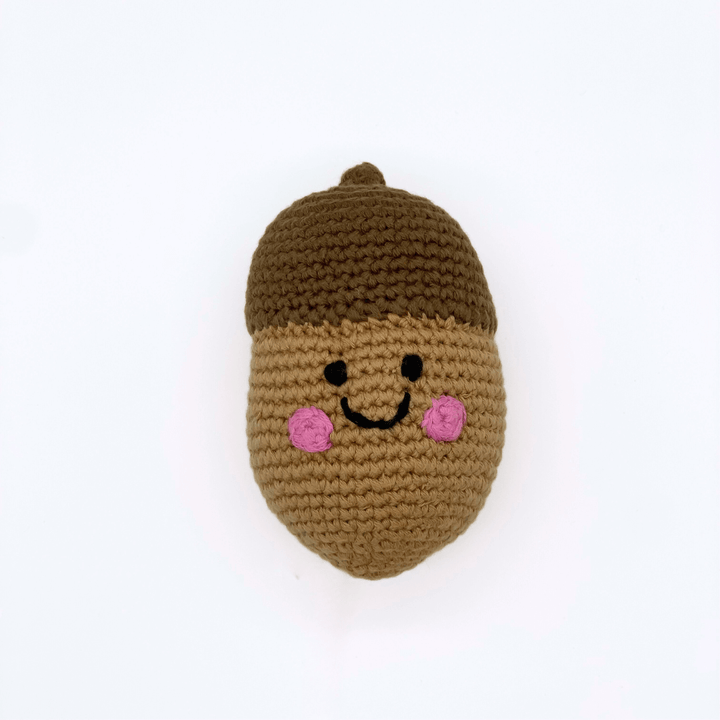 Woodland Acorn Crochet Rattle