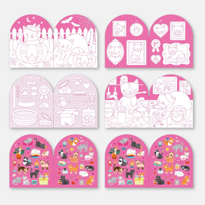 Cats Colouring Book & Stickers