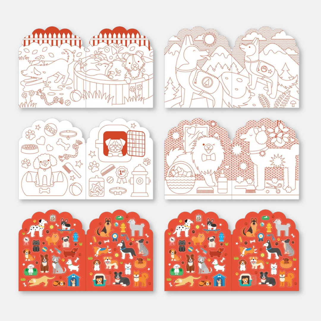 Dogs Colouring Book & Stickers