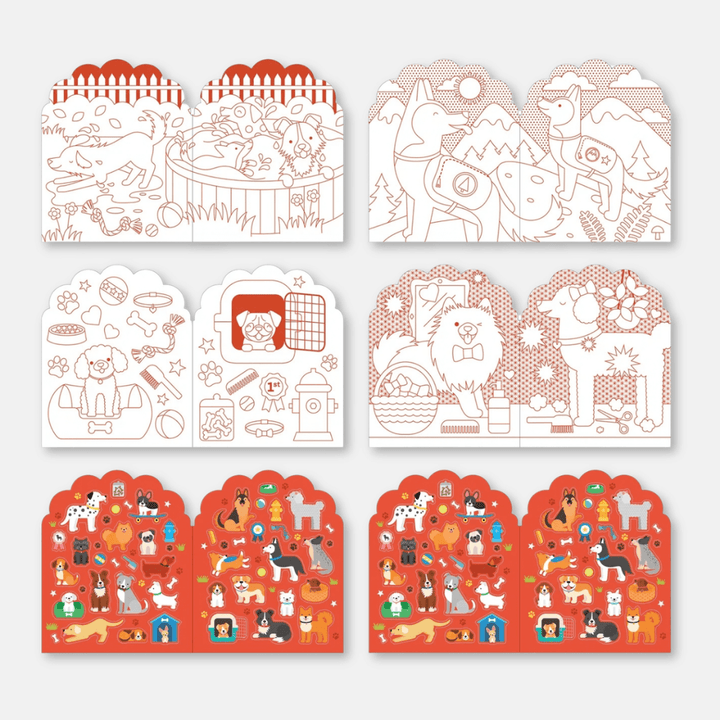 Dogs Colouring Book & Stickers