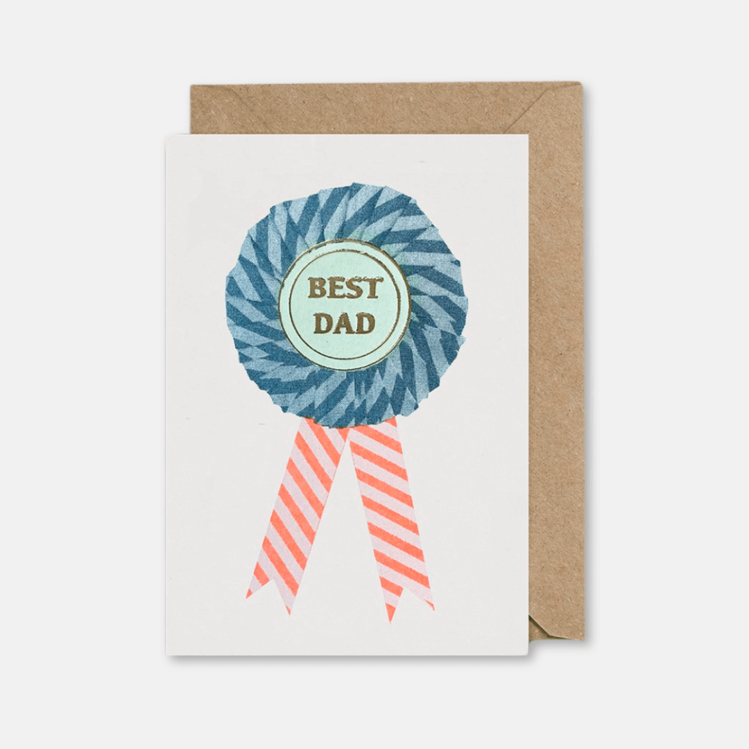 Best Dad Rosette Greetings Card