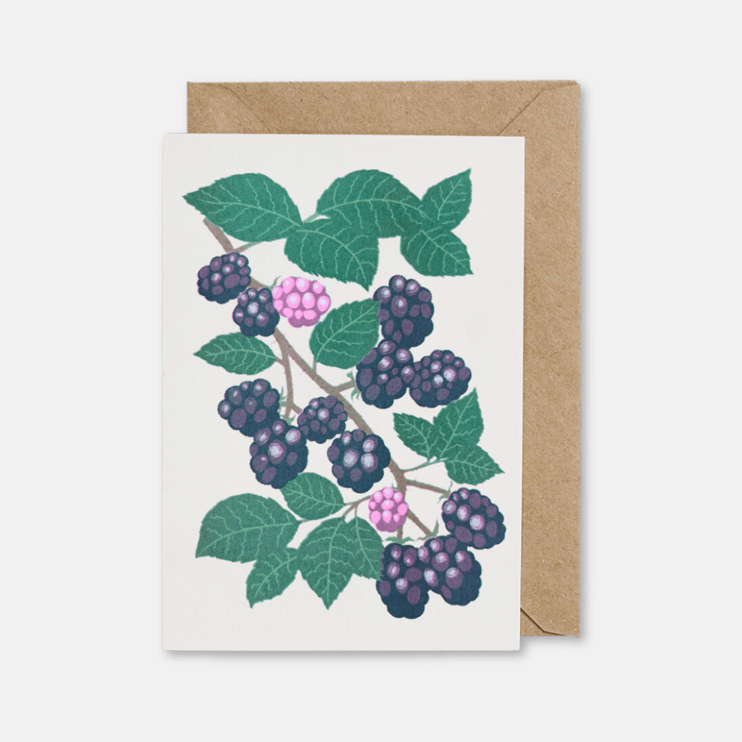 Blackberry Riso Greetings Card