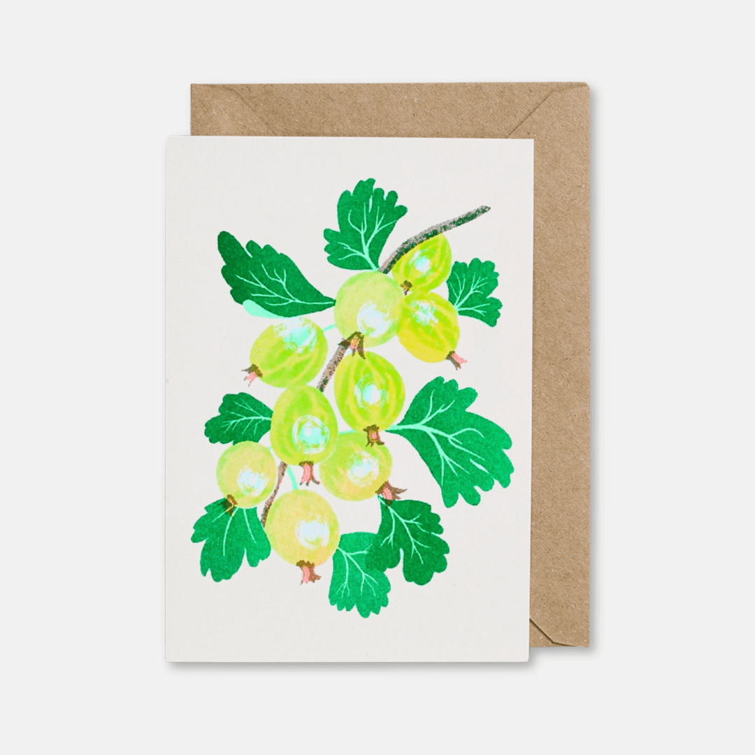 Gooseberry Riso Greetings Card